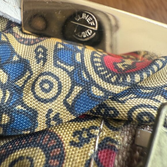 Vintage Elbief England Quilted Leather Chain strap frame handbag cream offwhite - Picture 6 of 6